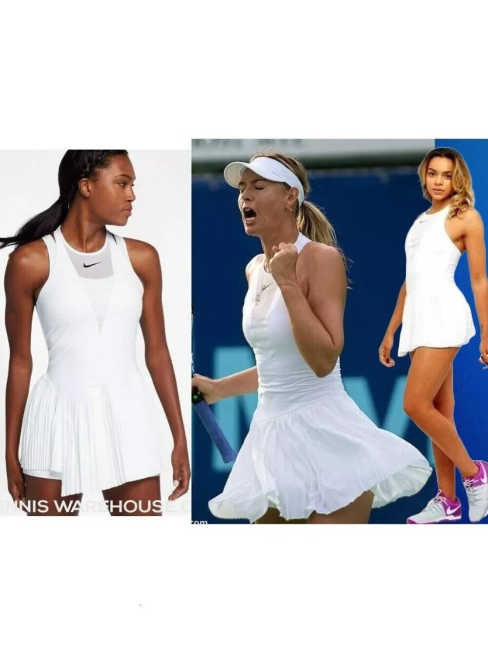 Nwt NIKE Maria Sharapova pleated Tennis Dress + SHORTS Stunning S Small